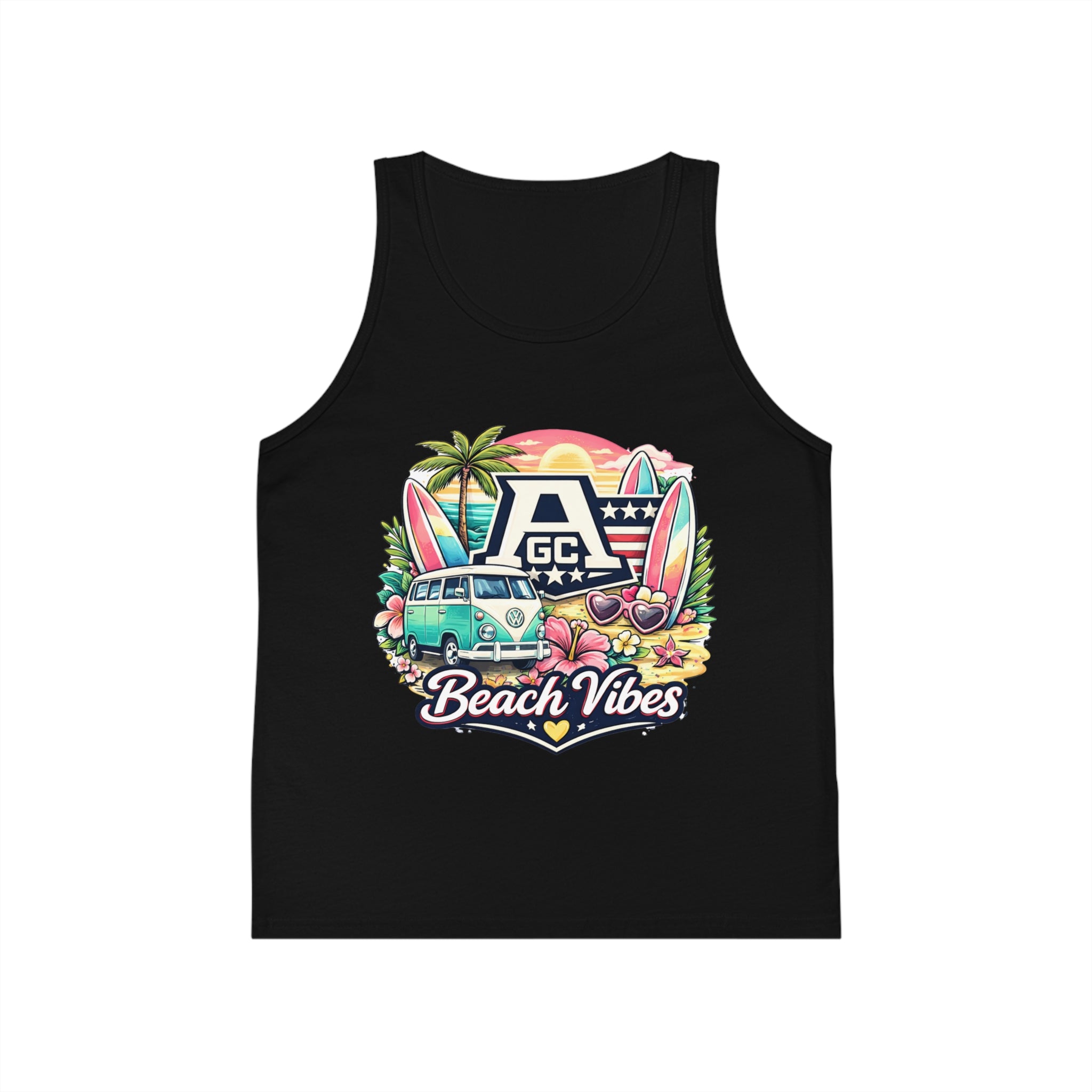 Kids' Surf Tank Top – "Beach Vibes" Vintage Beach Graphic