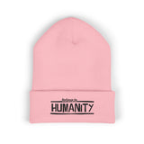 Humanity Embroidered Beanie — Classic Cuffed Knit Hat