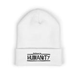 Humanity Embroidered Beanie — Classic Cuffed Knit Hat
